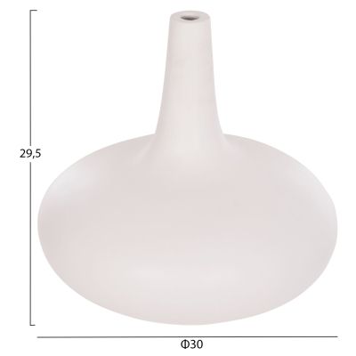 SET OF 3 TABLE DECORATIVE VASES DENI HM21141 FIBER CEMENT IN WHITE