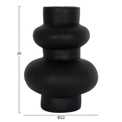 SET OF 3 TABLE DECORATIVE VASES LEKKAN HM21142.01 TERRACOTTA IN WHITE & BLACK