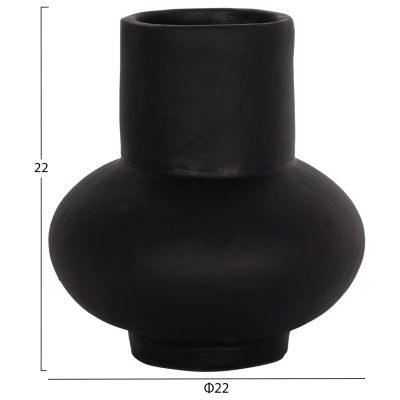 SET OF 3 TABLE DECORATIVE VASES LEKKAN HM21142.01 TERRACOTTA IN WHITE & BLACK