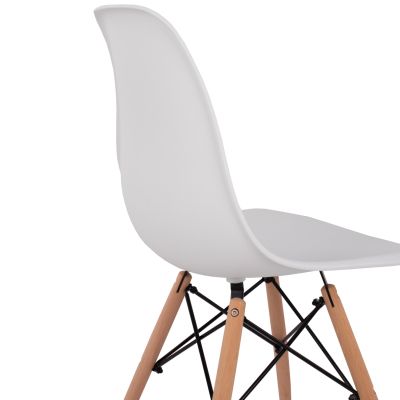 Стол с дървени крака и седалка Twistn PP Бял HM8460.01 46x50x82 см