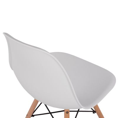 Стол с дървени крака и седалка Twistn PP Бял HM8460.01 46x50x82 см