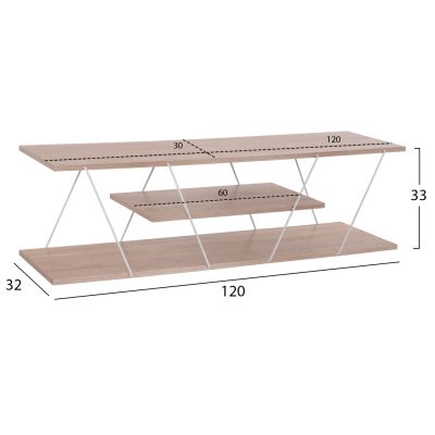 LIVING ROOM COMPOSITION 2PCS TARS HM11771.14 MELAMINE/METAL IN SONAMA-WHITE