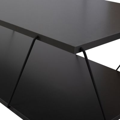 LIVING ROOM COMPOSITION 2PCS TARS HM11771.20 MELAMINE/METAL IN DARK GREY-BLACK