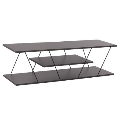 LIVING ROOM COMPOSITION 2PCS TARS HM11771.20 MELAMINE/METAL IN DARK GREY-BLACK