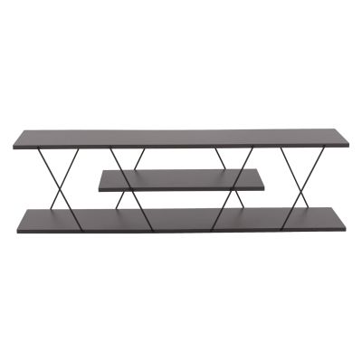 LIVING ROOM COMPOSITION 2PCS TARS HM11771.20 MELAMINE/METAL IN DARK GREY-BLACK