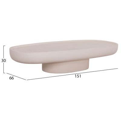 COFFEE TABLE DESSY HM18153.02 FIBER CEMENT IN WHITE--151x66x30Hcm.