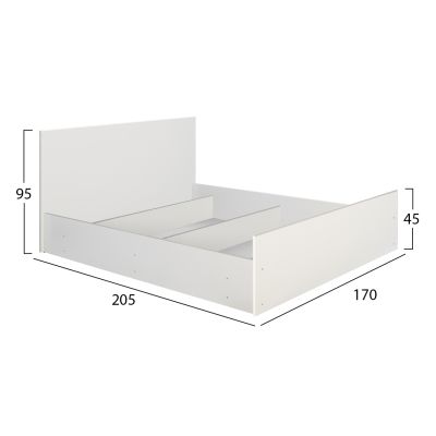 BEDROOM FURNITURE SET 5PCS ADLER HM11758.03 MELAMINE IN WHITE-FOR MATTRESS 160x200cm