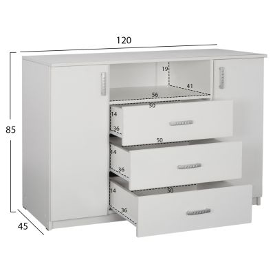 BEDROOM FURNITURE SET 5PCS ADLER HM11758.03 MELAMINE IN WHITE-FOR MATTRESS 160x200cm