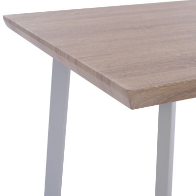 DINING SET 5PCS OFIRA HM10634 MDF TOP IN SONAMA--DINING CHAIRS IN WHITE