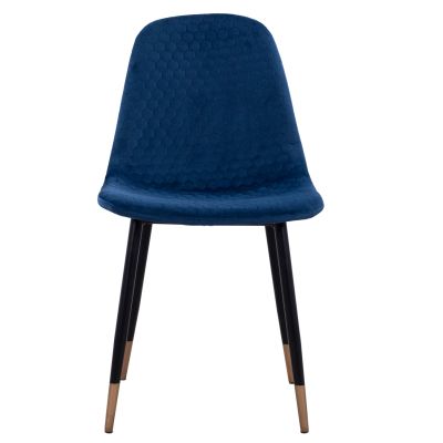 Стол Lucille HM8552.08 форма Velvet Blue с метална конструкция 45x56x81см