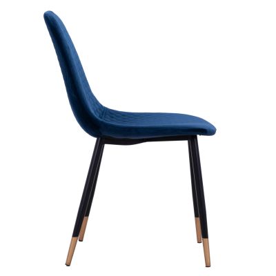 Стол Lucille HM8552.08 форма Velvet Blue с метална конструкция 45x56x81см