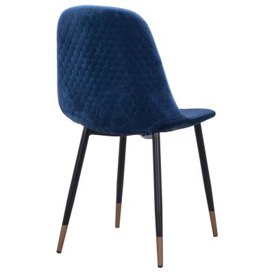 Стол Lucille HM8552.08 форма Velvet Blue с метална конструкция 45x56x81см