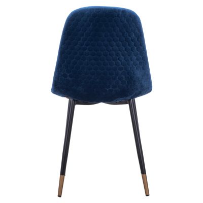 Стол Lucille HM8552.08 форма Velvet Blue с метална конструкция 45x56x81см
