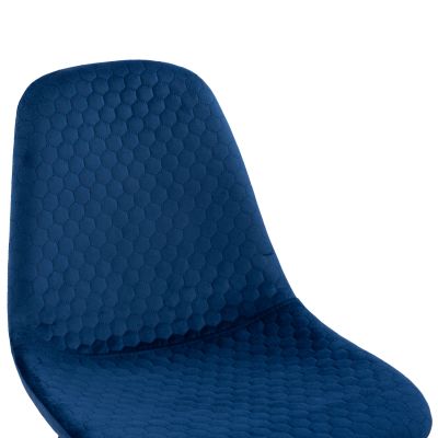 Стол Lucille HM8552.08 форма Velvet Blue с метална конструкция 45x56x81см