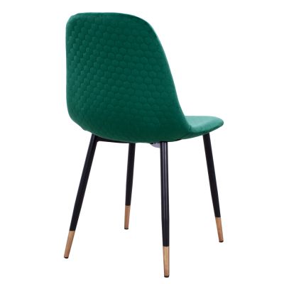 Стол Lucille HM8552.03 от цвят Velvet Cyppress Green с метална конструкция 45x56x81см