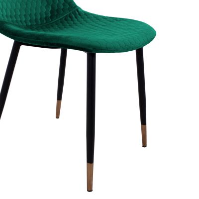 Стол Lucille HM8552.03 от цвят Velvet Cyppress Green с метална конструкция 45x56x81см