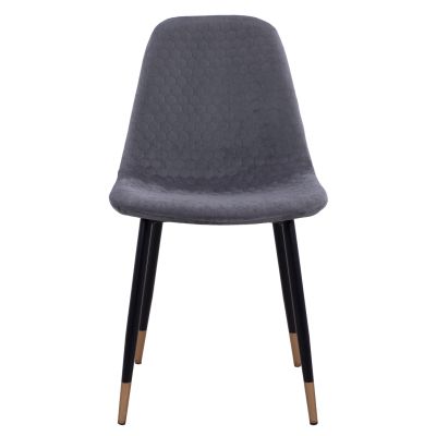 Стол Lucille HM8552.01 от Velvet Grey и метална рамка 45x56x81см