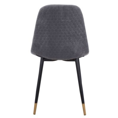 Стол Lucille HM8552.01 от Velvet Grey и метална рамка 45x56x81см