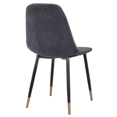 Стол Lucille HM8552.01 от Velvet Grey и метална рамка 45x56x81см