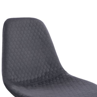 Стол Lucille HM8552.01 от Velvet Grey и метална рамка 45x56x81см