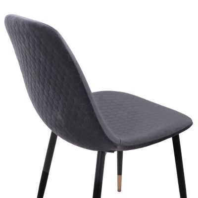 Стол Lucille HM8552.01 от Velvet Grey и метална рамка 45x56x81см