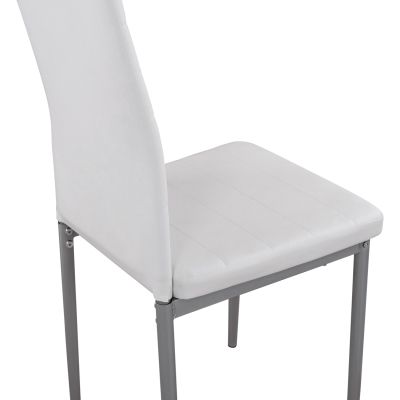 Метален стол Lady HM0037.11 Бяла PU метална рамка K/D 40x48x95 cm