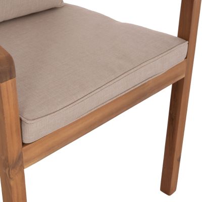 OUTDOOR DINING CHAIR CONTREL HM6244.01 ACACIA WOOD IN NATURAL-ROPE & CUSHIONS IN BEIGE 58x60x74H