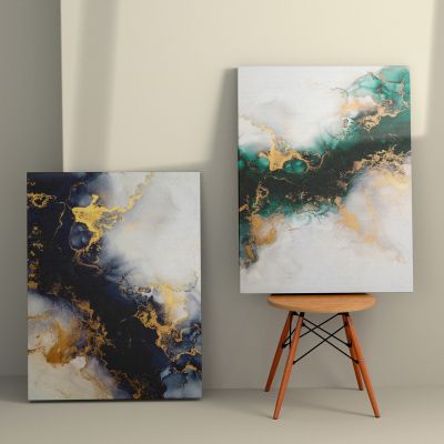 WALL PAINTING 2PCS SERIES GOBI HM4839 PRINTED CANVAS 50x3(thickness)x70Hcm.(x2)