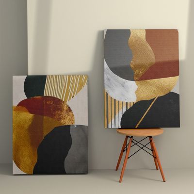 WALL PAINTING 2PCS SERIES GOBI HM4836 PRINTED CANVAS 50x3(thickness)x70Hcm.(x2)