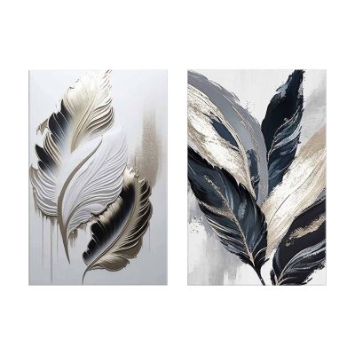 WALL PAINTING 2PCS SERIES GOBI HM4843 PRINTED CANVAS 45x2.8(thickness)x70Hcm.(x2)