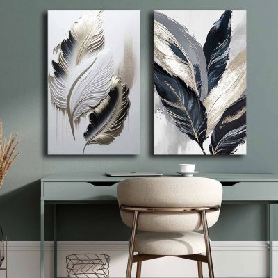 WALL PAINTING 2PCS SERIES GOBI HM4843 PRINTED CANVAS 45x2.8(thickness)x70Hcm.(x2)