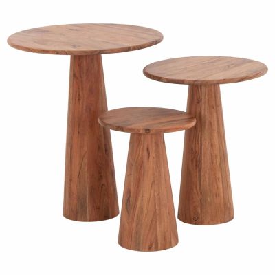 SET 3 ROUND COFFEE TABLES DRENT HM18349 ACACIA WOOD Φ50x60Hcm.