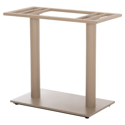 BASE FOR TABLE HM435.25 METAL DOUBLE IN MATTE CAPPUCCINO WITH HEIGHT ADJUSTERS 80Χ40Χ72Hcm.