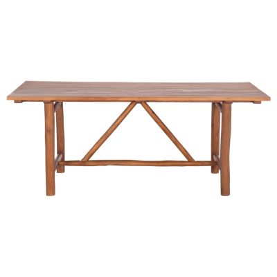 DINING TABLE GROOVE HM9390.01 SOLID TEAK WOOD NATURAL COLOR 220X100X90Hcm.