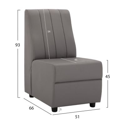 Фотьойл Landon HM3162.10, сив PU, 51x66x93 см.