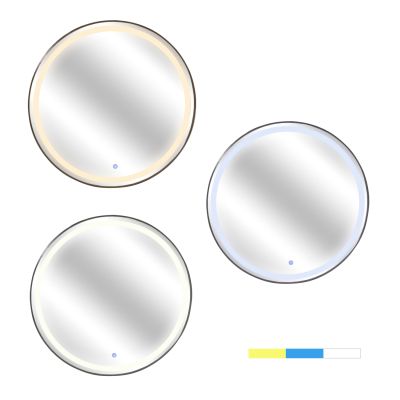 WALL MIRROR ROUNDER FB94503.01 ALUMINUM FRAME IN BLACK-LED LIGHTING Φ80cm.