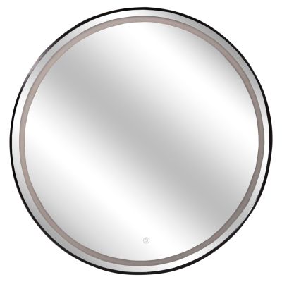 WALL MIRROR ROUNDER FB94503.01 ALUMINUM FRAME IN BLACK-LED LIGHTING Φ80cm.
