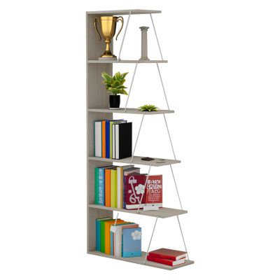 ЕТАЖ ЗА КНИЖИ MINI TARS HM2241.11 SONOMA MELAMINE-WHITE METAL RODS 65x22-24x146Hcm.