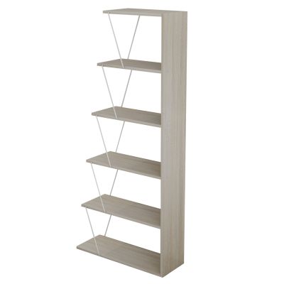 BOOKCASE MINI TARS HM2241.11 SONOMA MELAMINE-WHITE METAL RODS 65x22-24x146Hcm.