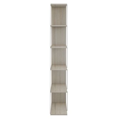 BOOKCASE MINI TARS HM2241.11 SONOMA MELAMINE-WHITE METAL RODS 65x22-24x146Hcm.