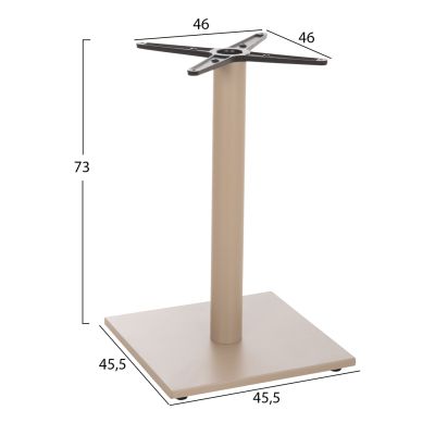 TABLE BASE HM475.25 ALUMINUM IN CAPPUCCINO COLOR 46x46x73Hcm. CROSS 46Χ46cm