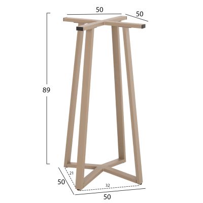 BAR TABLE BASE MEDIUM HEIGHT HM477.25 METAL IN CAPPUCCINO 50x50x89Hcm.