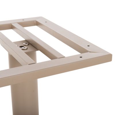 BAR TABLE BASE MED.HEIGHT 2-COLUMN HM478.25 METAL IN CAPPUCCINO MATTE 80x40.5x90Hcm.