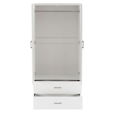 WARDROBE 4-LEAF WITH 4 DRAWERS REINA HM21258 MELAMINE IN WHITE 160x42.5x180.5Η