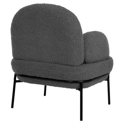 ARMCHAIR AGNES HM9525.21 GREY BOUCLE FABRIC-BLACK METAL LEGS 74x71x83Hcm.
