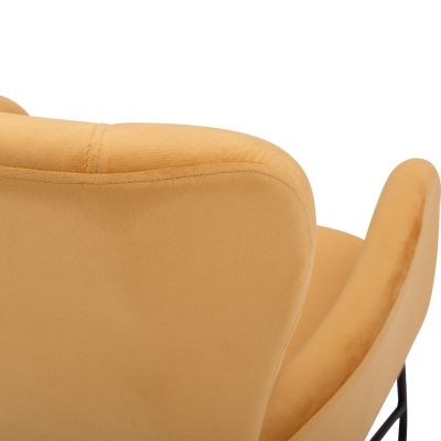 DANIA Armchair, Velvet Gold, metal black leg HM8721.09 67x80x102 cm.