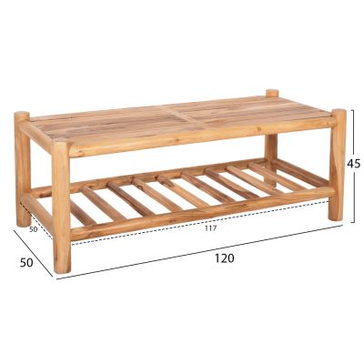OUTDOOR LOUNGE SET 4PCS EDDARD HM9340.25 SOLID TEAK NATURAL-WHITE