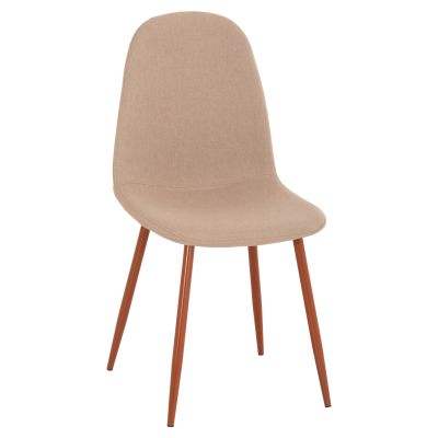 CHAIR HM00100.07 BEIGE FABRIC AND BROWN METAL LEGS 45x48x89.5Hcm.