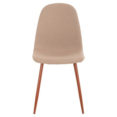 CHAIR HM00100.07 BEIGE FABRIC AND BROWN METAL LEGS 45x48x89.5Hcm.