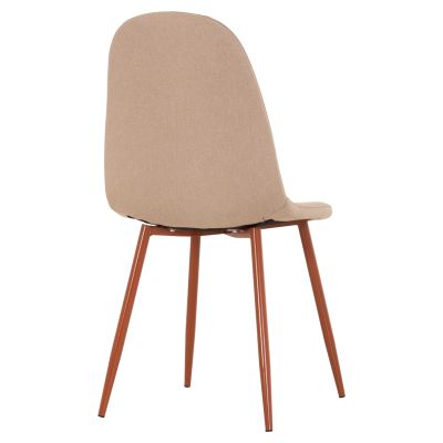 CHAIR HM00100.07 BEIGE FABRIC AND BROWN METAL LEGS 45x48x89.5Hcm.